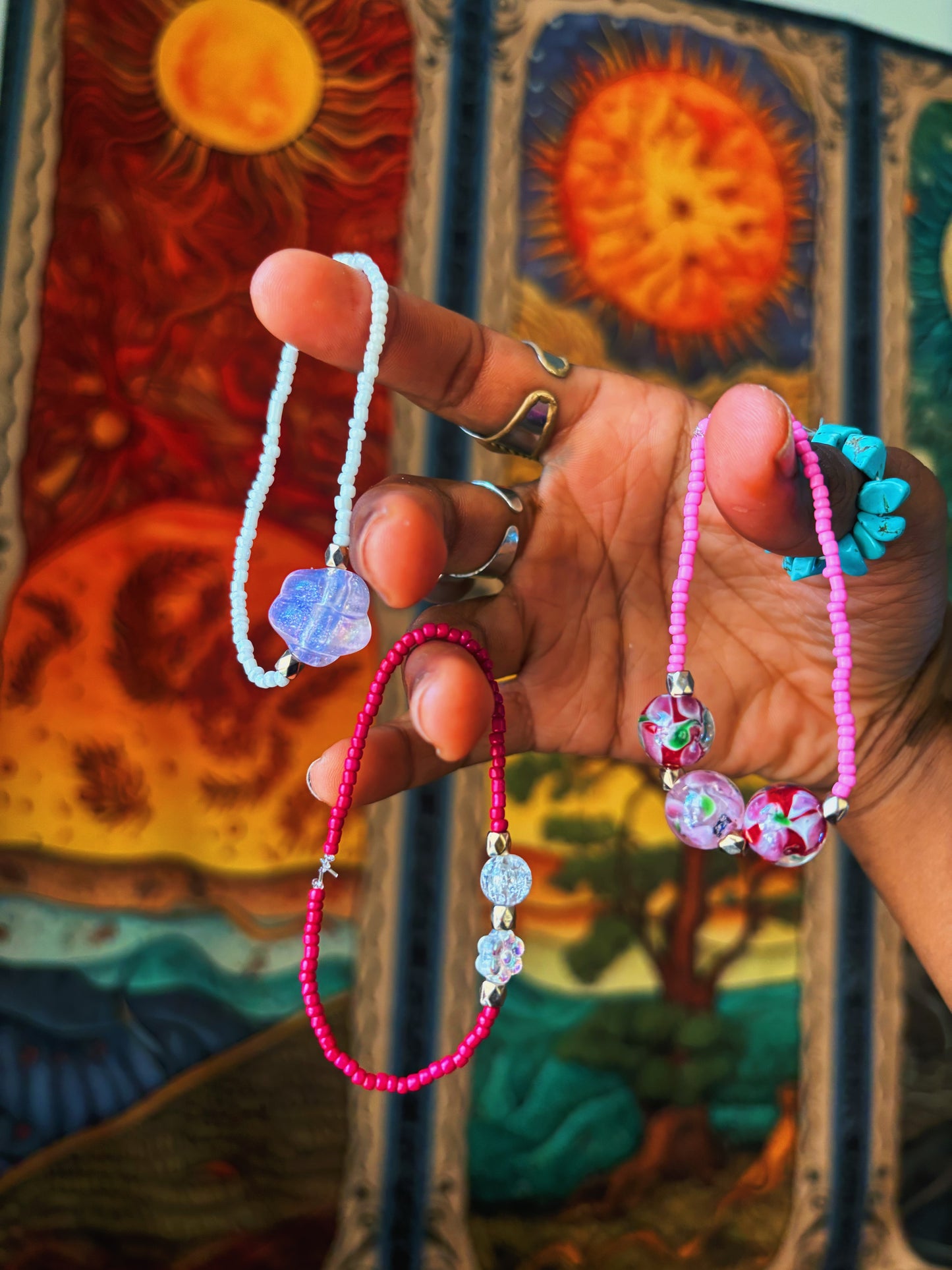 Three Micro-Beaded Bracelets (in person)