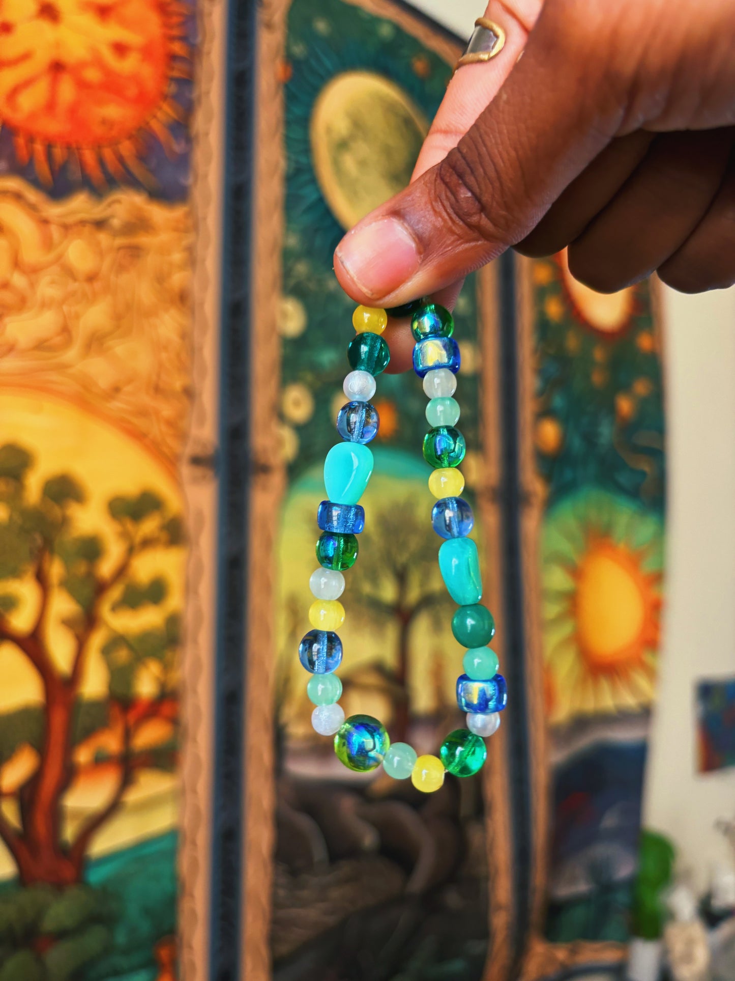 Sea Glass Beaded Bracelet