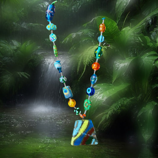 Amazonian glass necklace