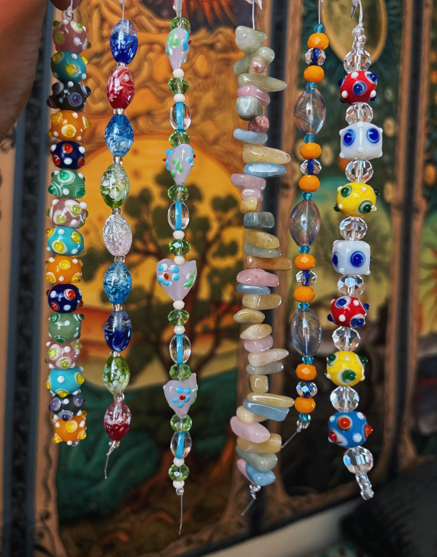Hand blown glass bead collection