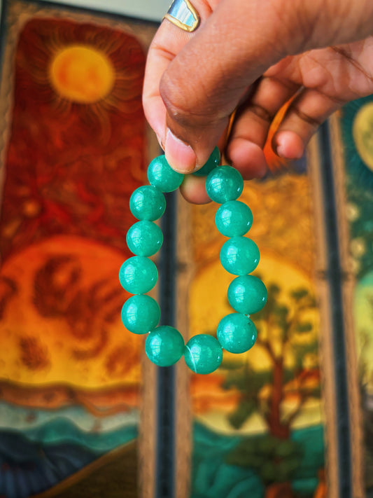 Green Agate Crystal Beaded Bracelet